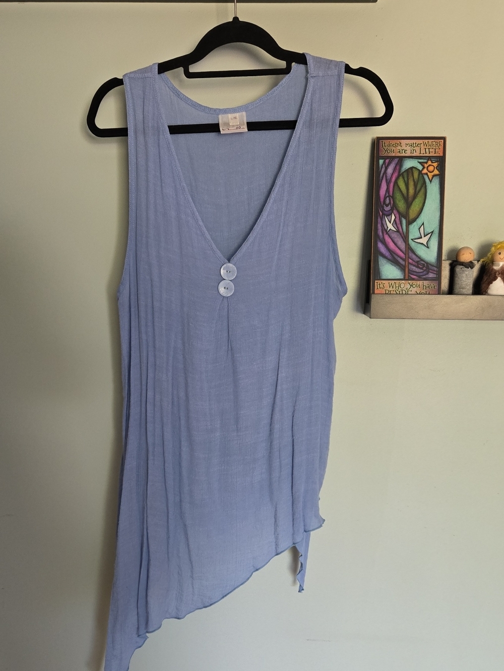 Noelle  Asymmetrical V-Neck Layered Top Sz L/XL Look At ALL Pictures!